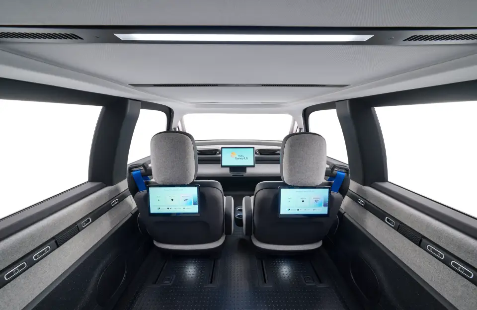 Robotaxi Waymo wnętrze.
